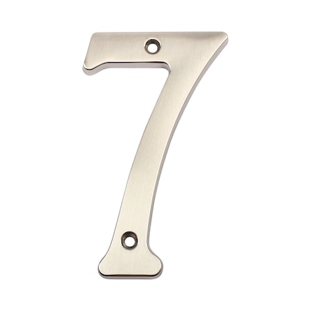 Pamex 4in Heavy Duty House Number # 7 Satin Nickel Finish DD074S7SN